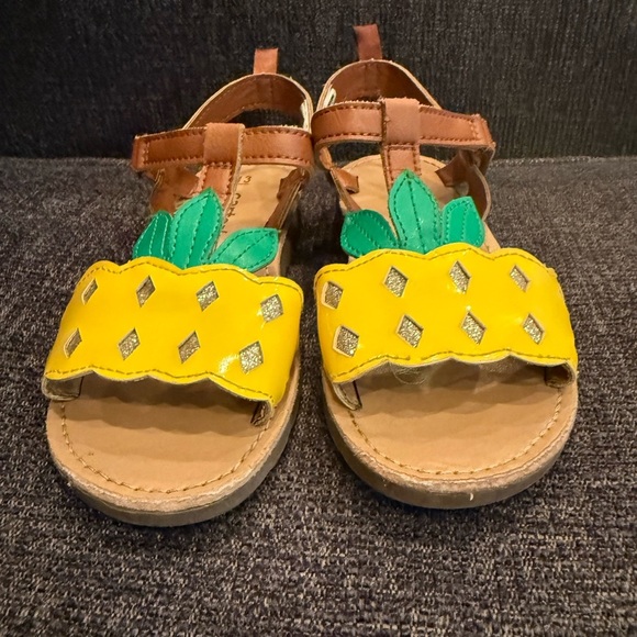 Carter's Vibrant Yellow and Green Pineapple Sandals/size 13 - Picture 9 of 11